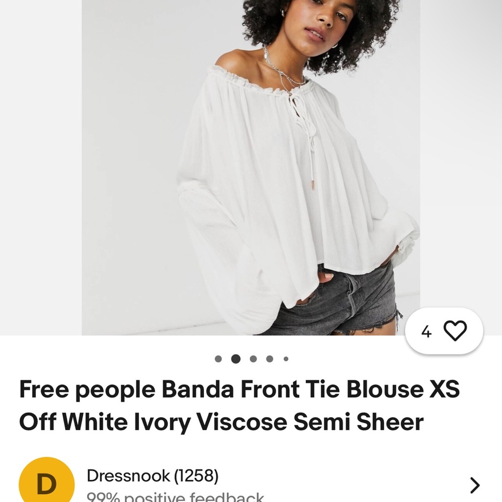 Free People Ivory Sheer Top